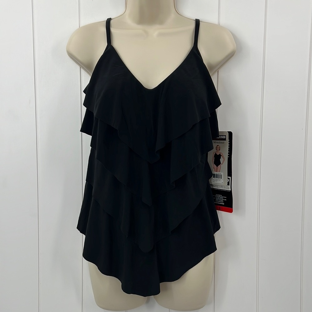 🆕NWT Miraclesuit Tankini Top Fierce Halter Black Multiple Sizes Available